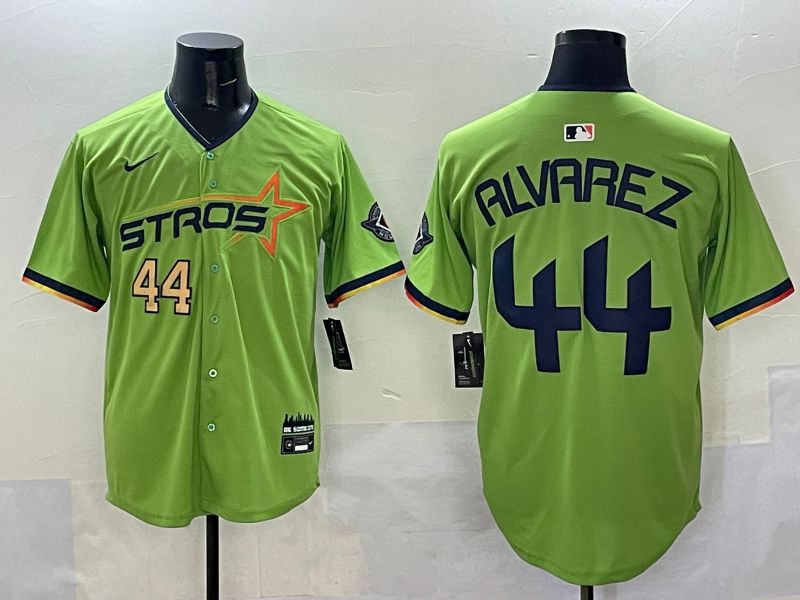 Men Houston Astros #44 Alvarez Green three generations Joint Name 2025 Nike MLB Jersey style 3->houston astros->MLB Jersey